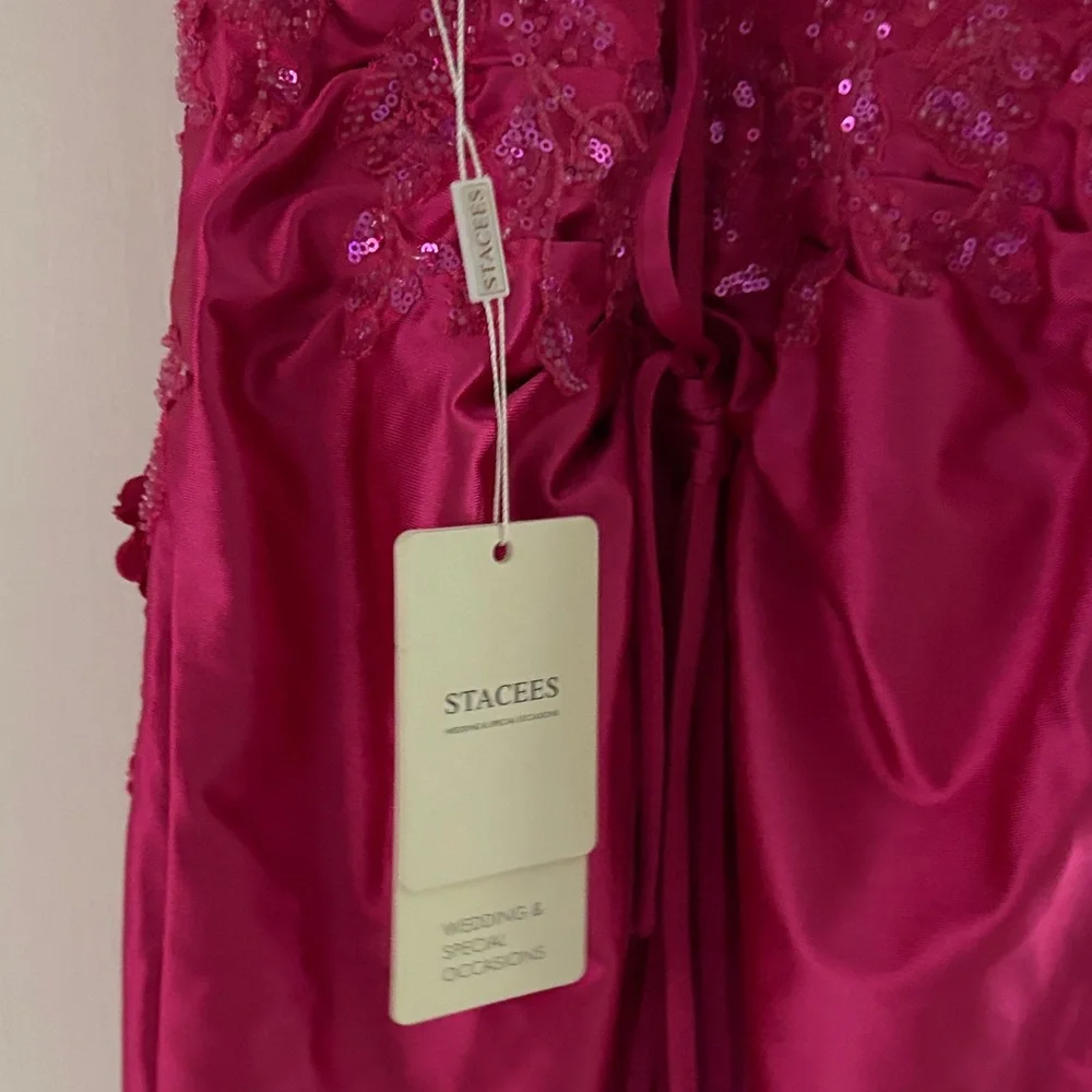 Hot Pink Ruched Cocktail Dress - Picture 5 of 6